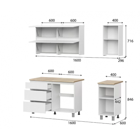 Bucatarie modulara fasade PAL A-3
